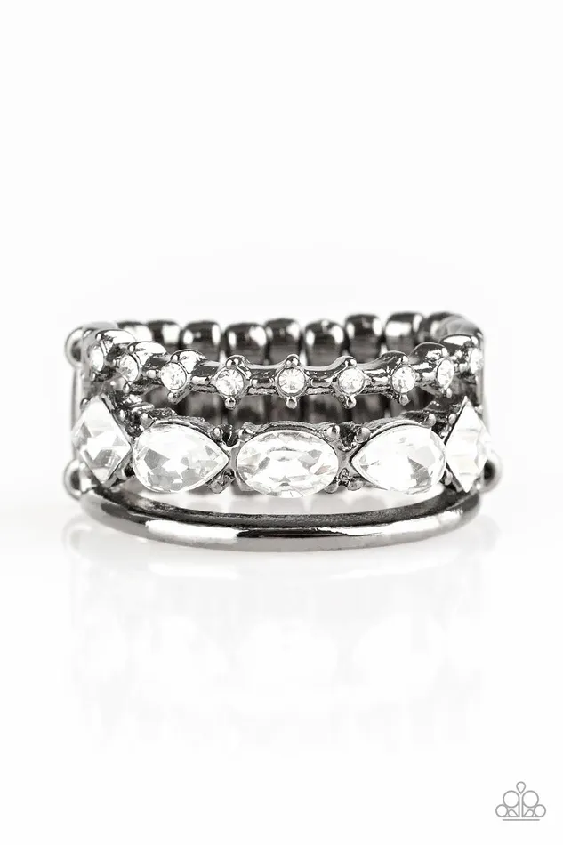 Paparazzi Accessories Rings Backstage Sparkle Black Ring Jewelry by Bretta