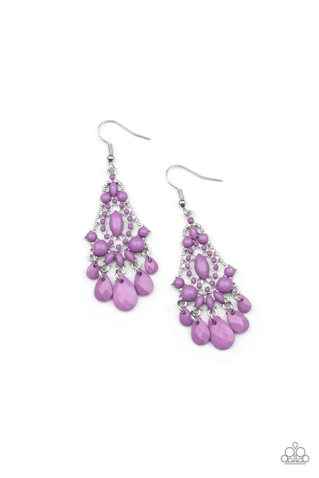 Paparazzi Accessories STAYCATION Home Purple Earrings Jewelry by Bretta Earrings