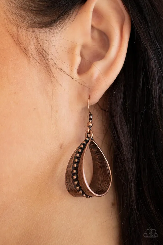 Paparazzi Accessories STIRRUP Some Trouble Copper Earrings Jewelry by Bretta Earrings Paparazzi Accessories STIRRUP Some Trouble Copper Earrings Jewelry by Bretta Earrings