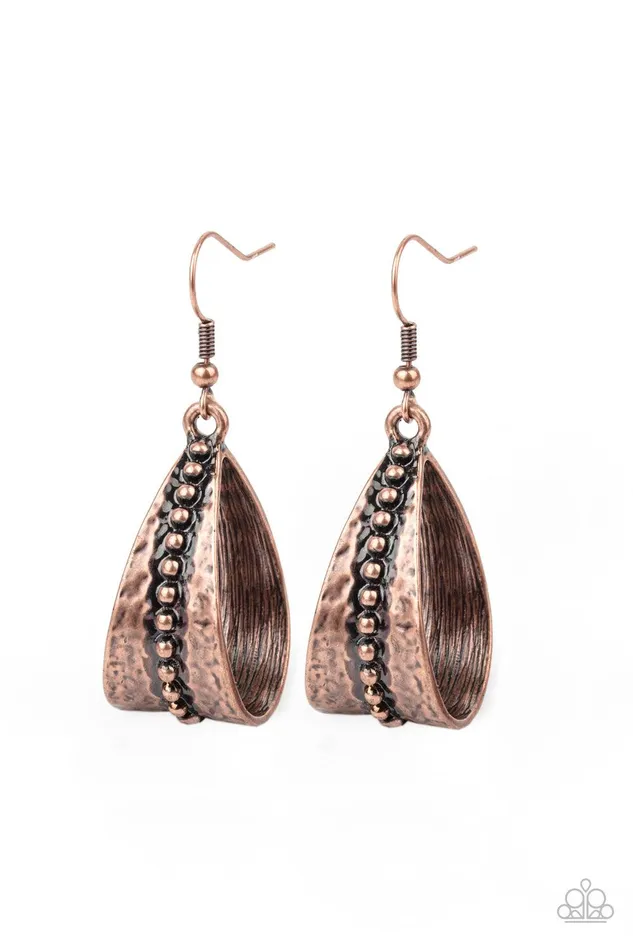 Paparazzi Accessories STIRRUP Some Trouble Copper Earrings Jewelry by Bretta Earrings