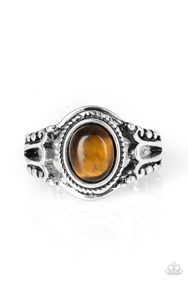Peacefully Peaceful Brown Ring Jewelry by Bretta Paparazzi Accessories Rings