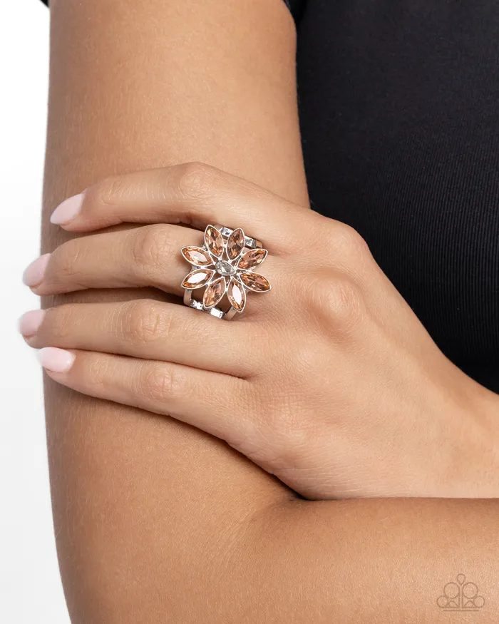 Petaled Performance Orange Ring Jewelry by Bretta Paparazzi Accessories Rings