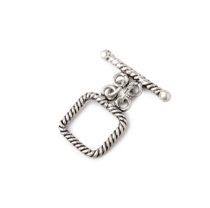 Rings 12x12mm Antiqued Sterling Silver Twisted Rope Square Double Strand Toggle 1 piece Beadsofcambaycom Rings 12x12mm Antiqued Sterling Silver Twisted Rope Square Double Strand Toggle 1 piece Beadsofcambaycom