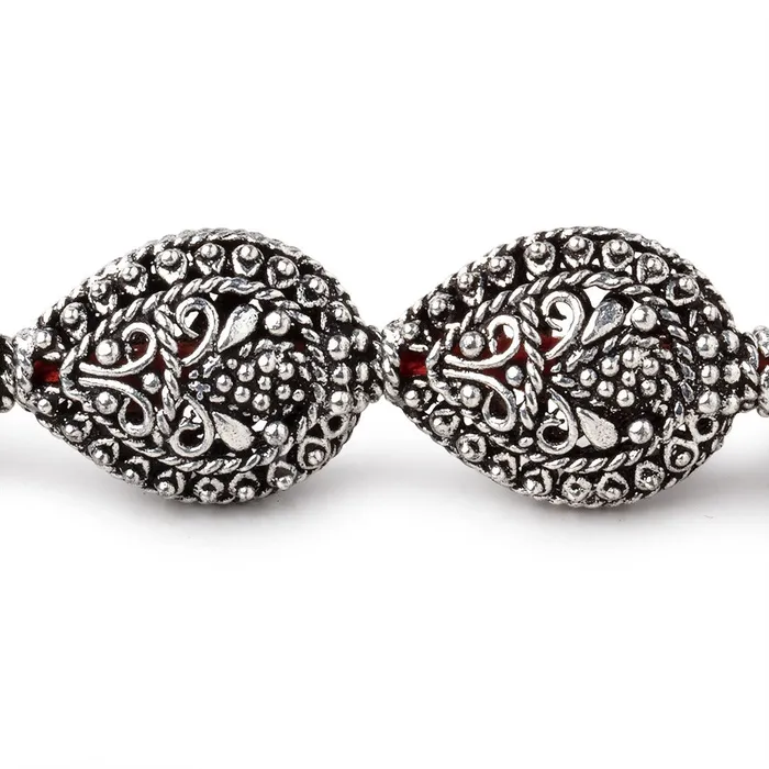 Rings Beadsofcambaycom 19x15mm Antiqued Sterling Silver Plated Copper Filigree Pear 8 inch 11 Beads Rings Beadsofcambaycom 19x15mm Antiqued Sterling Silver Plated Copper Filigree Pear 8 inch 11 Beads
