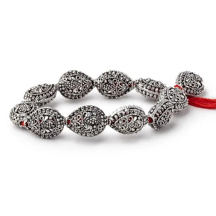 Rings Beadsofcambaycom 19x15mm Antiqued Sterling Silver Plated Copper Filigree Pear 8 inch 11 Beads Rings Beadsofcambaycom 19x15mm Antiqued Sterling Silver Plated Copper Filigree Pear 8 inch 11 Beads