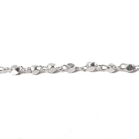 Rings Beadsofcambaycom 3mm Silver plated brushed nugget Silver plated Chain by the foot Rings Beadsofcambaycom 3mm Silver plated brushed nugget Silver plated Chain by the foot