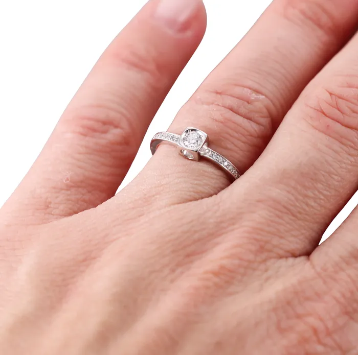 Rings Dinh Van Dinh Van Le Cube Diamond White Gold Small Ring
