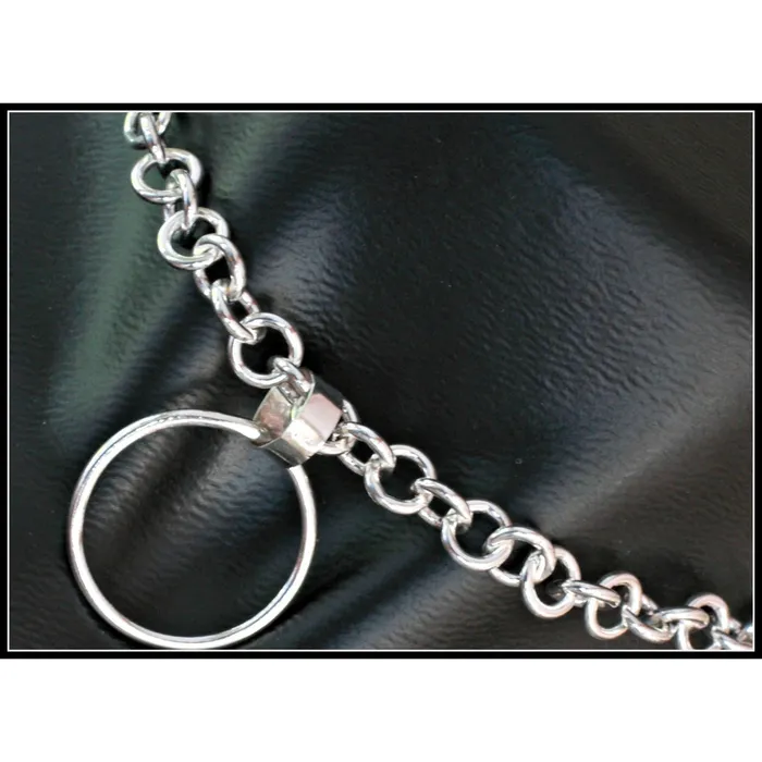 Rings Erosmoon Sterling silver heavy chain collar choker necklace with silver O Ring Made to order