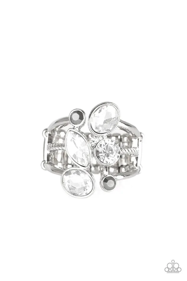 Rings Metro Mingle Silver Ring Jewelry by Bretta Paparazzi Accessories