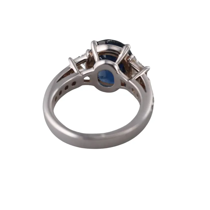 Rings Not Signed 435ct Sapphire Diamond Gold Ring