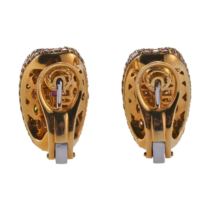 Roberto Coin Fantasia Fancy Diamond Flower Gold Earrings Roberto Coin Earrings