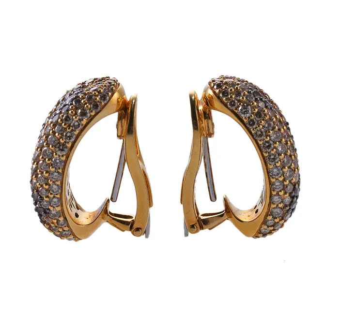 Roberto Coin Fantasia Fancy Diamond Flower Gold Earrings Roberto Coin Earrings