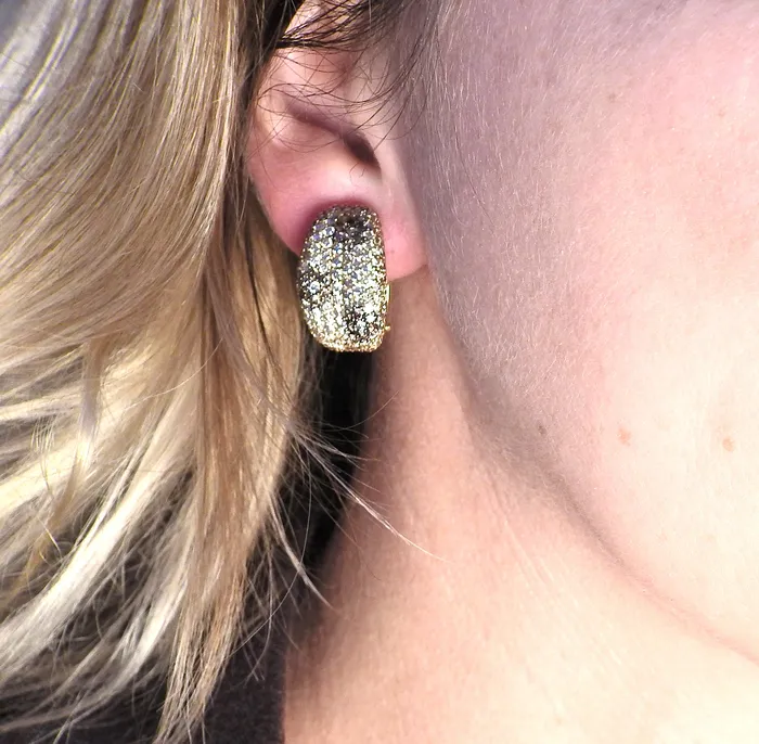 Roberto Coin Fantasia Fancy Diamond Flower Gold Earrings Roberto Coin Earrings