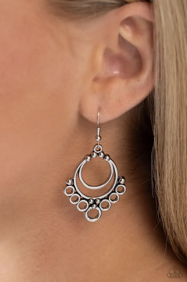 Rustic Rotary Silver Earrings Jewelry by Bretta Paparazzi Accessories Earrings