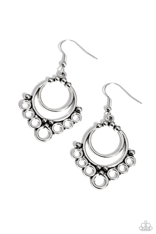 Rustic Rotary Silver Earrings Jewelry by Bretta Paparazzi Accessories Earrings