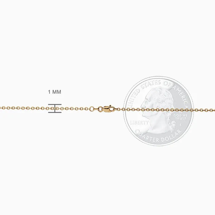 Sandy Steven Engravers Necklaces Engravable 1 inch 14k Yellow Gold Disc Charm Necklace with Cable Chain
