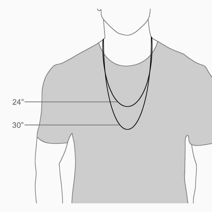 Sandy Steven Engravers Necklaces Engravable Mens FlatEdge Sterling Silver Dog Tag Slider Necklace with Ball Chain Large
