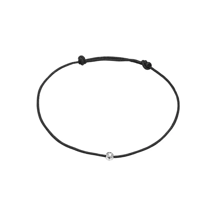 Senso Diamonds Bracelets Black thread and white gold diamond BRACELET Senso Diamonds Senso Diamonds Bracelets Black thread and white gold diamond BRACELET Senso Diamonds