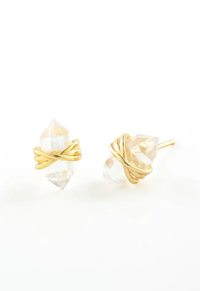 Starfish Project Gold Wrapped Crystal Stud Earrings Give Freedom to Women Earrings Starfish Project Gold Wrapped Crystal Stud Earrings Give Freedom to Women Earrings
