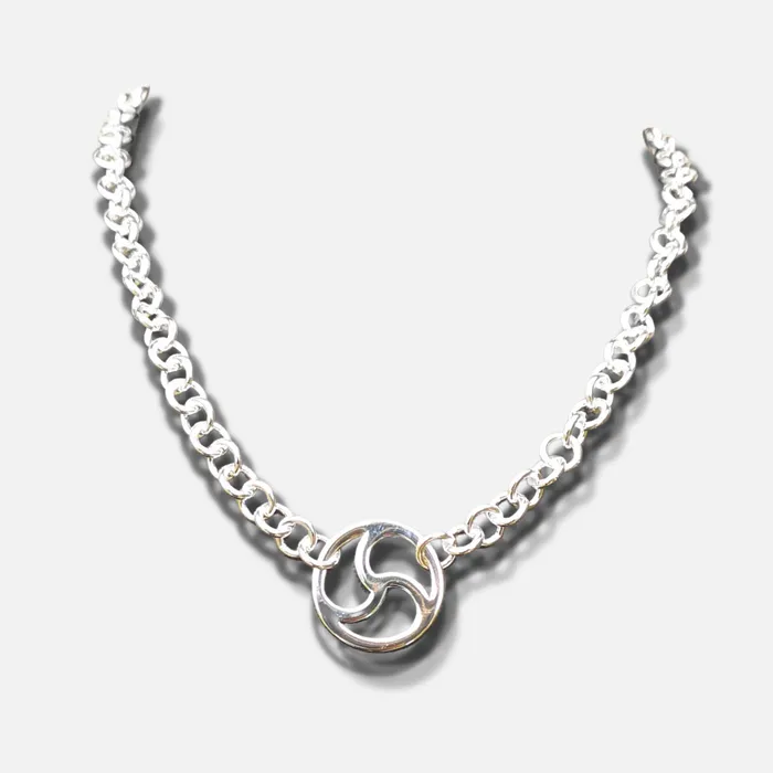 Sterling Silver Day Collar Discreet BDSM Symbol Medium Heavy Chain Choker Style Handmade Erosmoon Necklaces Sterling Silver Day Collar Discreet BDSM Symbol Medium Heavy Chain Choker Style Handmade Erosmoon Necklaces