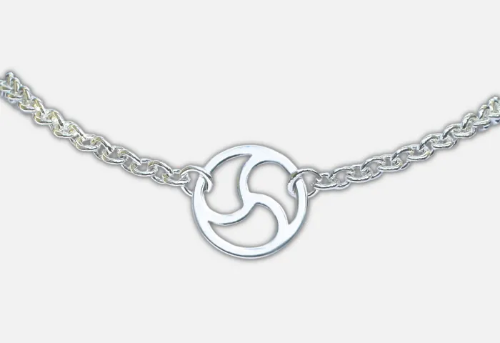 Sterling Silver Day Collar Discreet BDSM Symbol Medium Heavy Chain Choker Style Handmade Erosmoon Necklaces