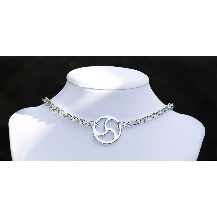Sterling Silver Day Collar Discreet BDSM Symbol Medium Heavy Chain Choker Style Handmade Erosmoon Necklaces