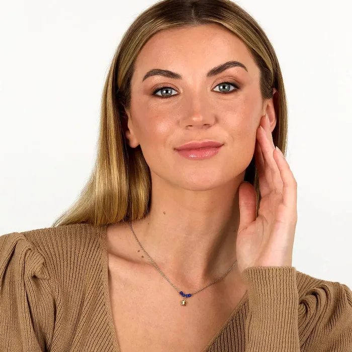 Womens necklace with a star and blue agates Morellato Talismans Morellato Necklaces