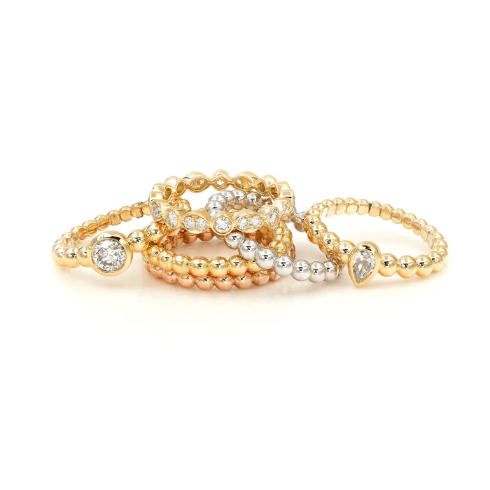YaninaCo Jewelry Caviar Beaded Ring Rings