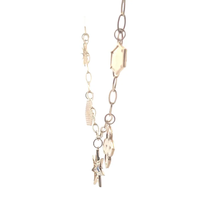 YaninaCo Jewelry Diamond and Sapphire Charm Necklace Necklaces