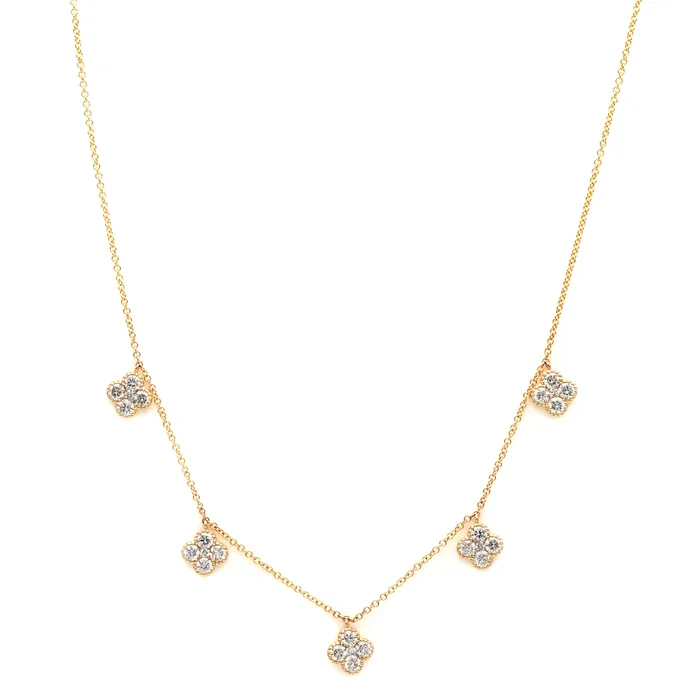 YaninaCo Jewelry Necklaces Five Diamond Drop Layering Necklace