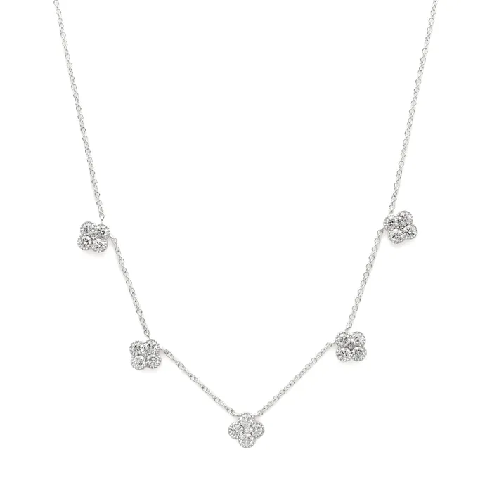 YaninaCo Jewelry Necklaces Five Diamond Drop Layering Necklace