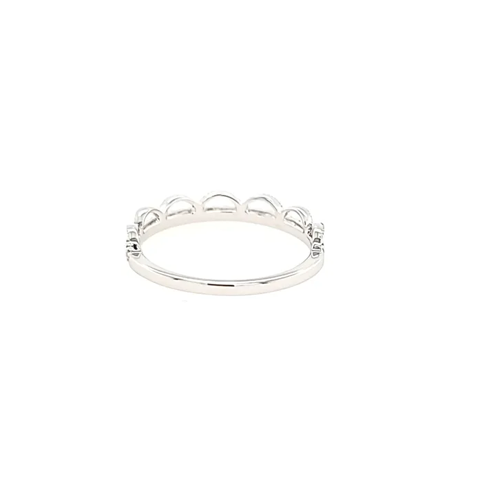 18k White Gold Diamond Detail Stacker Ring I4090 Bassali Rings