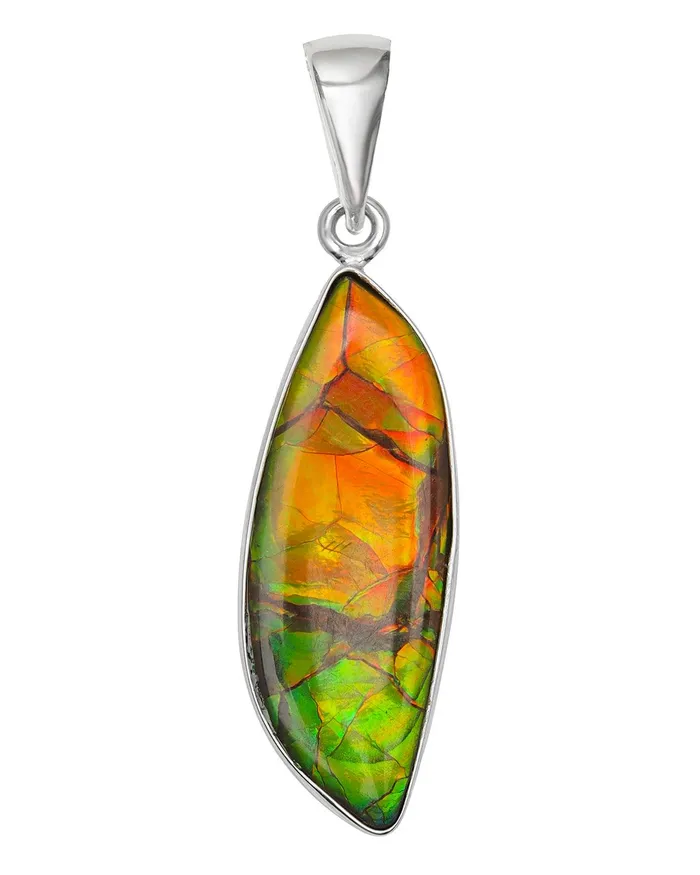 955 Ct Ammolite Solid 925 Sterling Silver Necklace Pendant Jewelry YoTreasure Necklaces