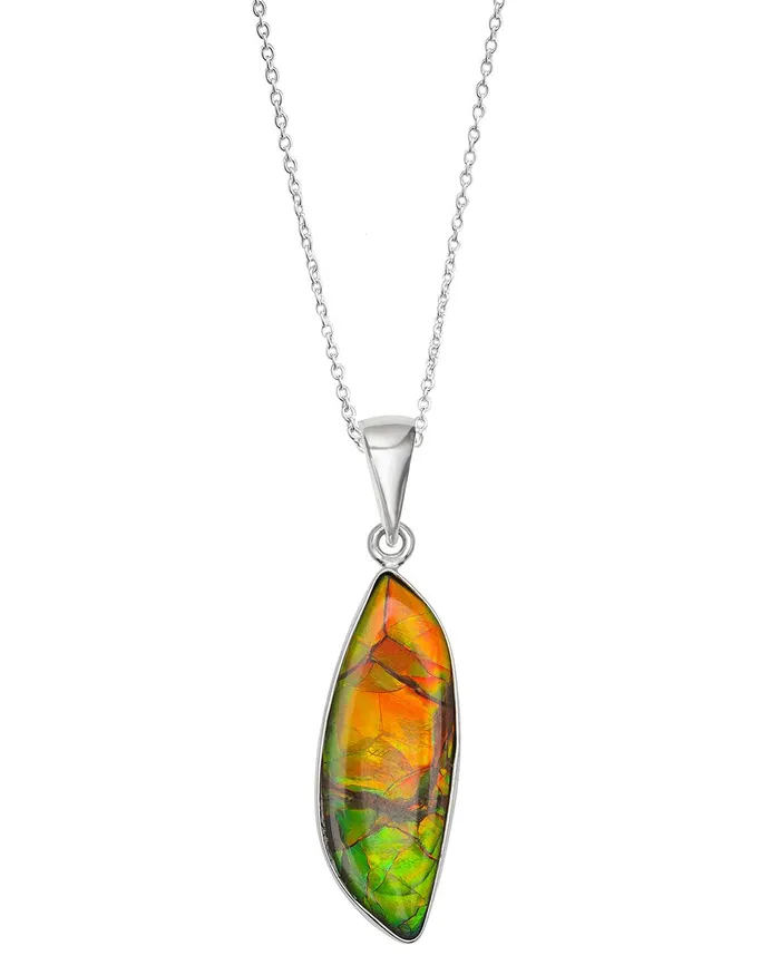 955 Ct Ammolite Solid 925 Sterling Silver Necklace Pendant Jewelry YoTreasure Necklaces