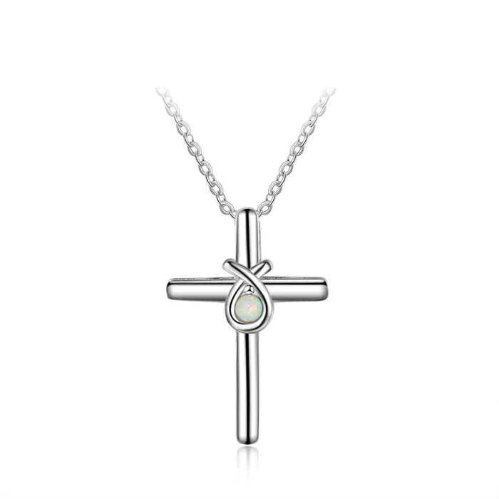 925 Sterling Silver Cross Shape with White Opal Stone Pendant Necklaces for Women customjewelryan Necklaces 925 Sterling Silver Cross Shape with White Opal Stone Pendant Necklaces for Women customjewelryan Necklaces