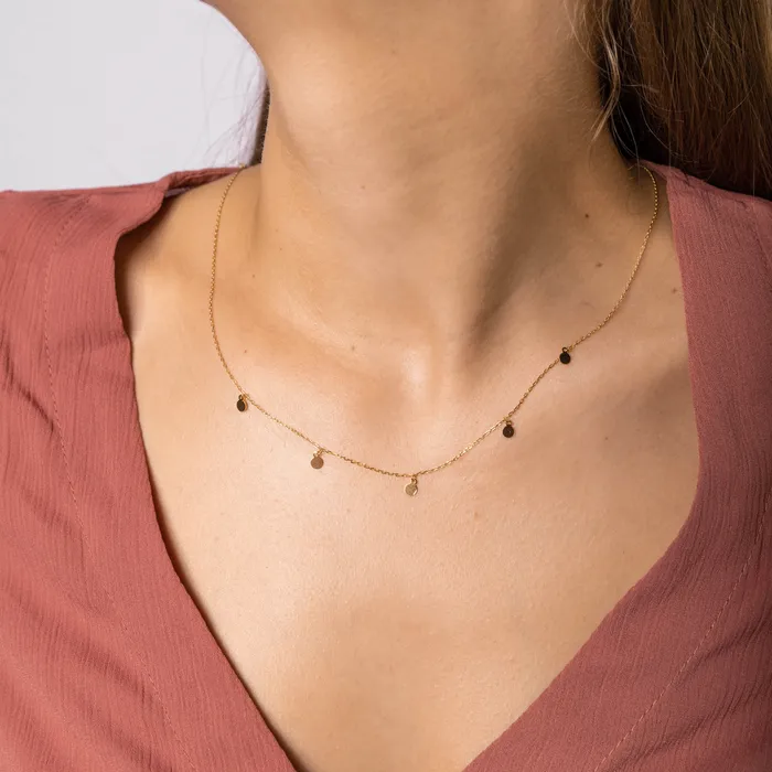 Aria Disc Dangling Necklace Camile Stone Necklaces