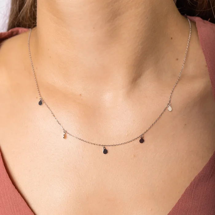 Aria Disc Dangling Necklace Camile Stone Necklaces