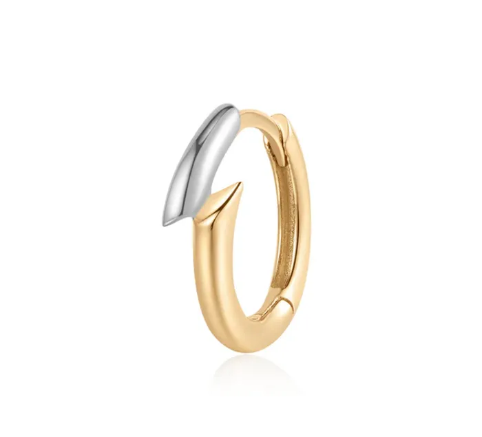 Aurelie G Earrings 14k Yellow White Gold Crossover Petite Hoop Earrings I8923 Aurelie G Earrings 14k Yellow White Gold Crossover Petite Hoop Earrings I8923