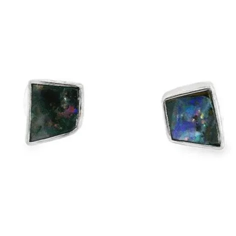 Australian Opal Cutters Australian Opal Boulder Earrings set in Sterling Silver Earrings Australian Opal Cutters Australian Opal Boulder Earrings set in Sterling Silver Earrings