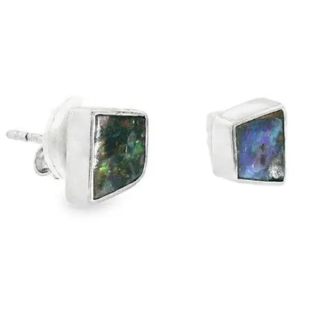 Australian Opal Cutters Australian Opal Boulder Earrings set in Sterling Silver Earrings Australian Opal Cutters Australian Opal Boulder Earrings set in Sterling Silver Earrings
