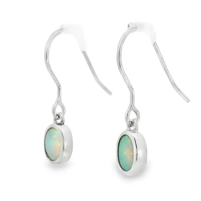 Australian Opal Cutters Earrings Australian Opal Light Earrings Set in Sterling Silver Australian Opal Cutters Earrings Australian Opal Light Earrings Set in Sterling Silver
