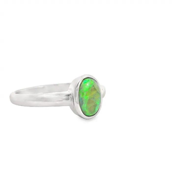 Australian Opal Cutters Rings Australian Opal Boulder Ring set in Sterling Silver