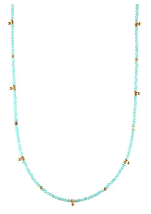 AVF Necklaces AVF Gold Amazonite Beaded Necklace SI6793