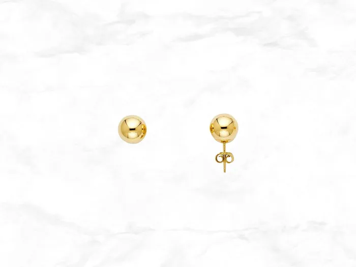 Ball Stud Earrings 3mm 8mm in 14K Gold My Jewelry Plaza Earrings