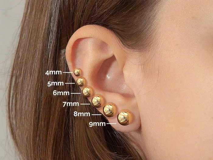 Ball Stud Earrings 3mm 8mm in 14K Gold My Jewelry Plaza Earrings Ball Stud Earrings 3mm 8mm in 14K Gold My Jewelry Plaza Earrings