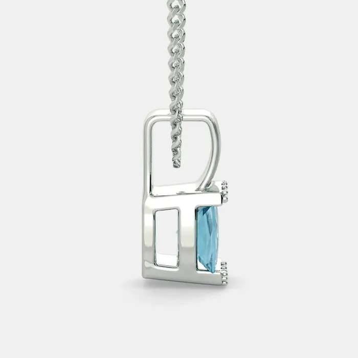 BLUE TOPAZ ZIRCON NECKLACE 925 SILVER Grace Necklaces