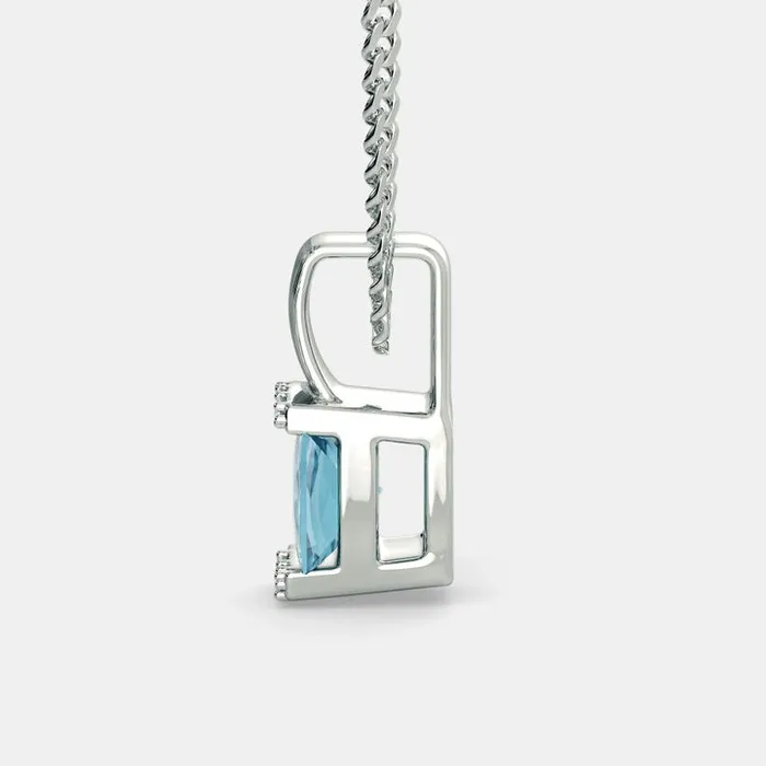 BLUE TOPAZ ZIRCON NECKLACE 925 SILVER Grace Necklaces