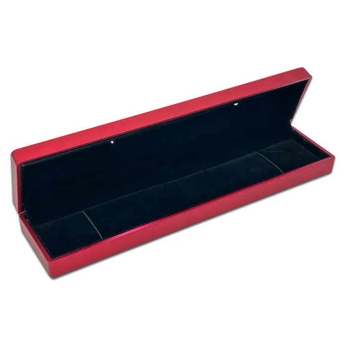 Bracelets JPIDisplay 9 x 2 18 Matte Red Plastic Bracelet Jewelry Box with LED Light Bracelets JPIDisplay 9 x 2 18 Matte Red Plastic Bracelet Jewelry Box with LED Light