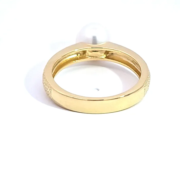Breuning Rings Gold Plated or Sterling Silver Cultured Pearl Textured Ring Breuning Rings Gold Plated or Sterling Silver Cultured Pearl Textured Ring