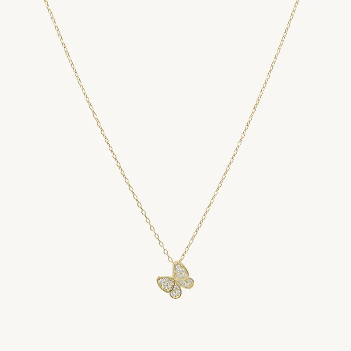 Butterfly Sapphire Chain Necklace Camile Stone Necklaces